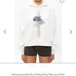 All Saints Flore Talie Hoodie Optic White